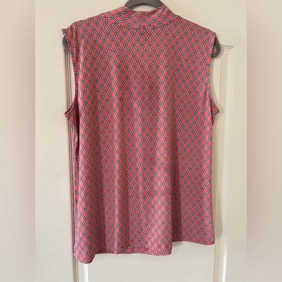 Dana Buchman Coral Patterned Sleeveless Blouse Dressy Women’s size XL - Picture 9 of 15